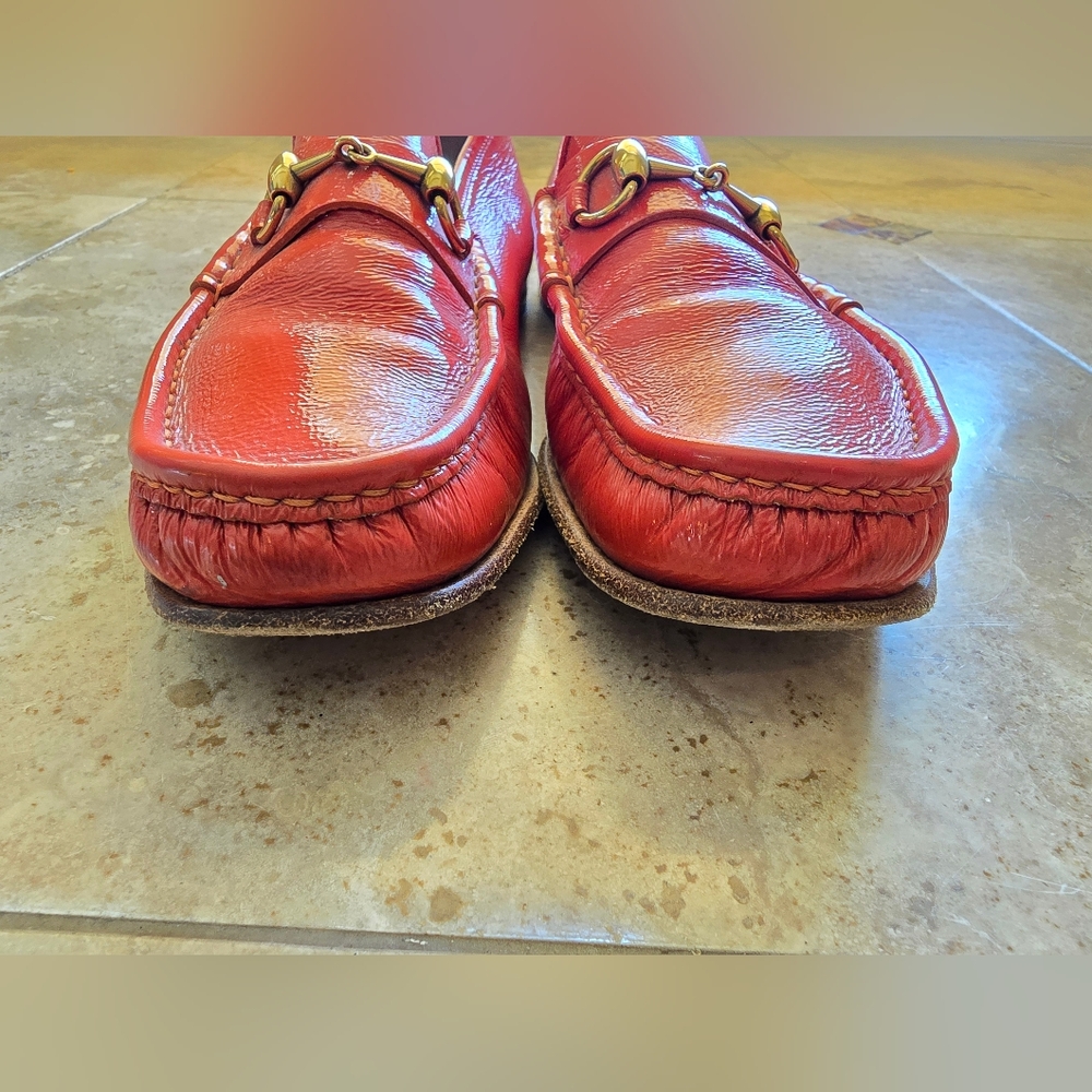 Authentic Gucci 1953 Pumpkin Patent Leather Mens Loafer US9 - Picture 4 of 14